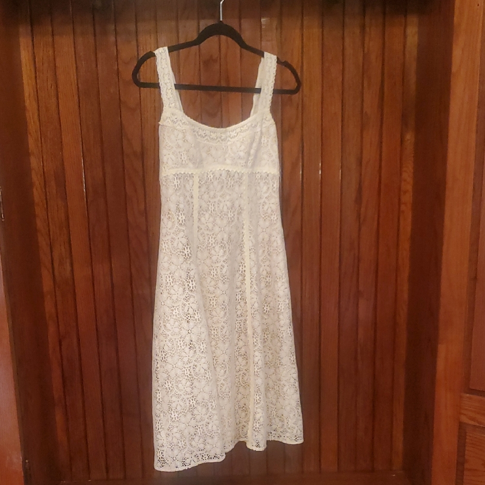 DAVID MEISTER Elegant Cream Lace Dress Size 2